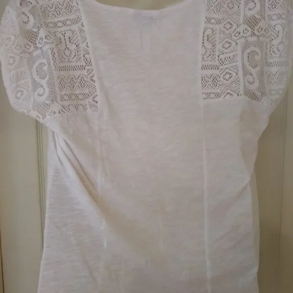 lucky brand white shirt with embroidery lace size 1x - Picture 3 of 6